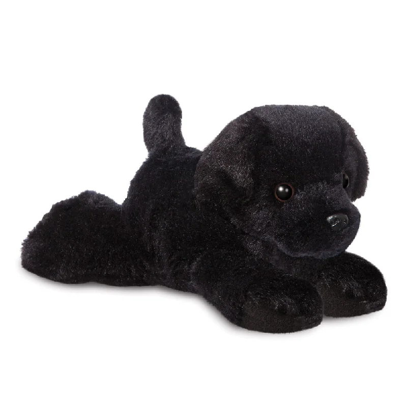 Soft and squishy plush crittersMini Flopsies Black Labrador Dog Soft Toy