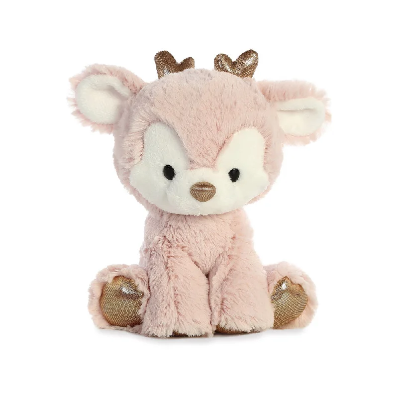 Glitzy Tots Pink Reindeer Soft Toy