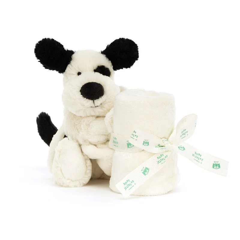 Jellycat Bashful Black & Cream Puppy Soother - Personalisation Available