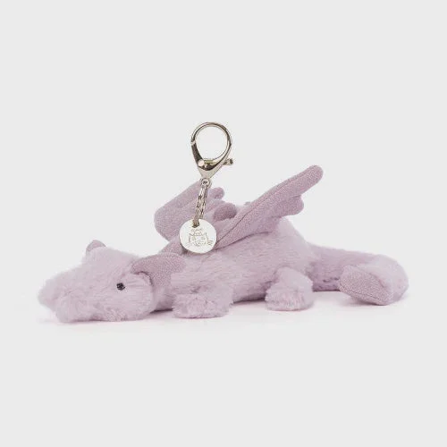Cuddly and snuggly Jellycat snuggle partnersBag Charm Lavender Dragon