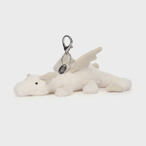 Sweet and endearing Jellycat stuffiesBag Charm Snow Dragon
