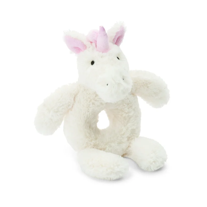 Adorable and snuggly Jellycat toysBashful Unicorn Ring Rattle Jellycat