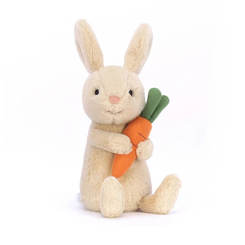 Cuddly and delightful Jellycat naptime buddiesBonnie Bunny with Carrot Jellycat