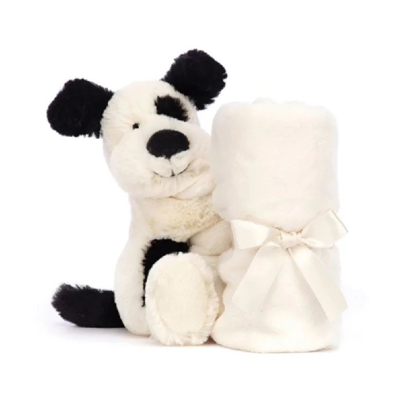Cuddly and snuggly Jellycat snuggle partnersPersonalised Jellycat Soother - Black & Cream Puppy Cuddly and snuggly Jellycat snuggle partnersPersonalised Jellycat Soother - Black & Cream Puppy