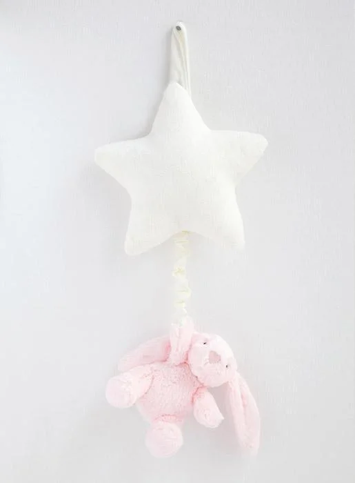 Adorable and gentle Jellycat friendsJellycat Bashful Bunny Star Musical Pull in Pink