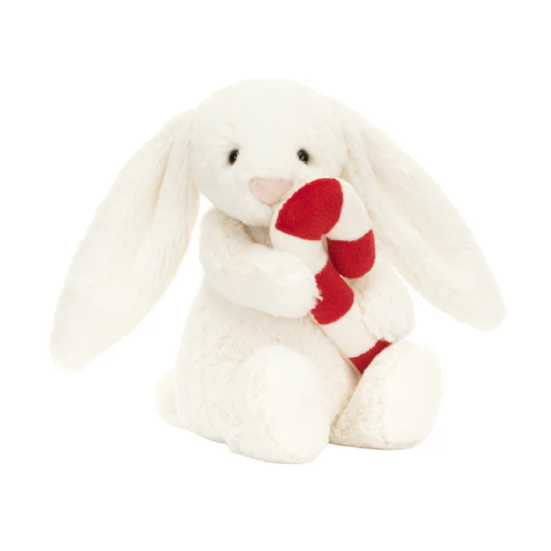 Plush and comforting Jellycat figuresBashful Bunny with Candy Cane Soft Toy