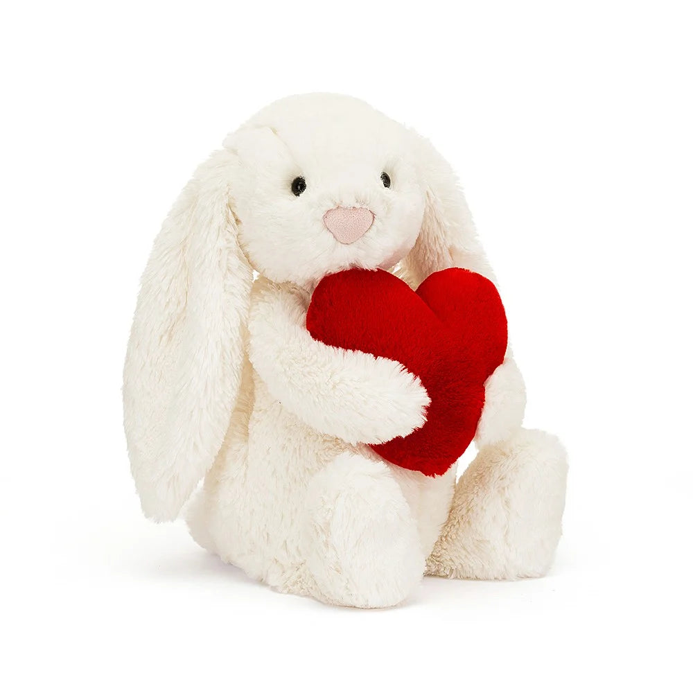 Soft and endearing Jellycat plushiesJellycat Bashful Bunny - Red Heart Cream & Red