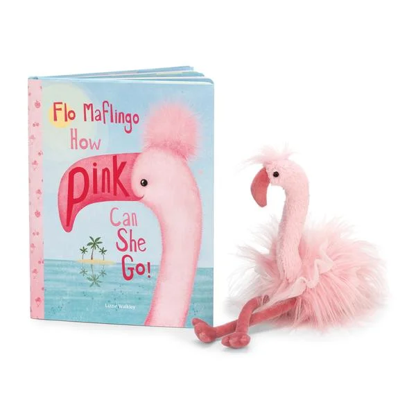 Huggable and charming Jellycat beloved by all ages.Jellycat Flo Maflingo How Pink Can She Go Book