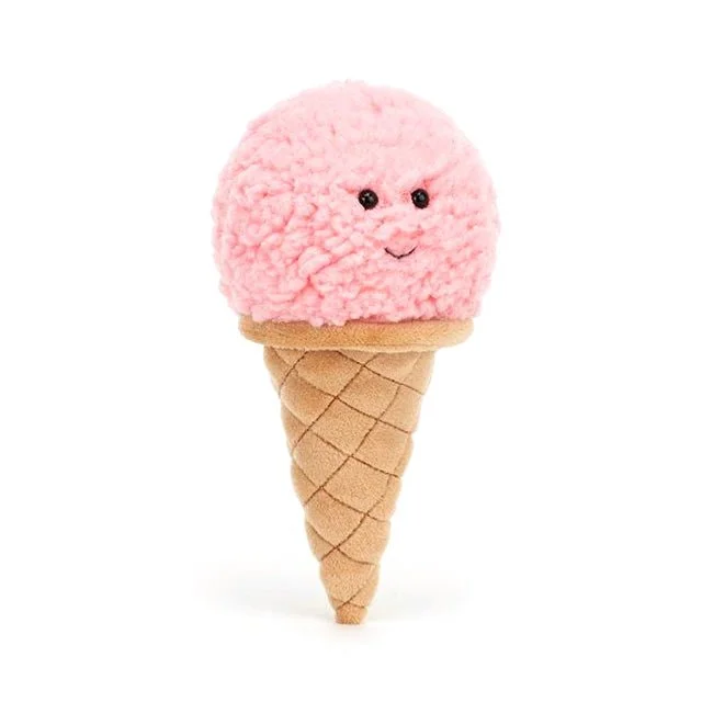 Sweet and endearing Jellycat stuffiesJellycat Strawberry Ice Cream Cone Plush