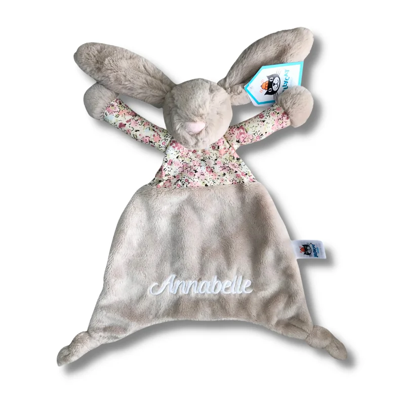 Huggable and charming Jellycat beloved by all ages.Personalised Jellycat Bunny Comforter - Bea Beige Blossom Huggable and charming Jellycat beloved by all ages.Personalised Jellycat Bunny Comforter - Bea Beige Blossom