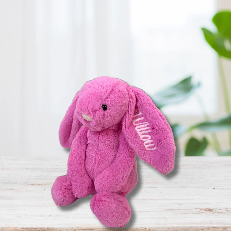 Cuddly and delightful Jellycat naptime buddiesPersonalised Jellycat Bunny - Hot Pink SMALL Cuddly and delightful Jellycat naptime buddiesPersonalised Jellycat Bunny - Hot Pink SMALL