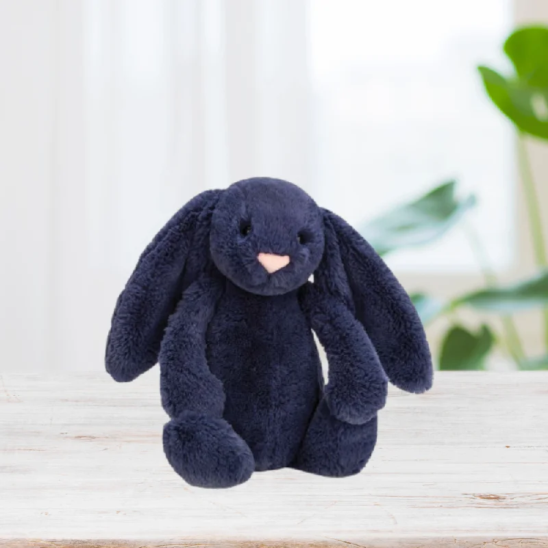 Cuddly and endearing Jellycat timeless appealPersonalised Jellycat Bunny - Navy SMALL Cuddly and endearing Jellycat timeless appealPersonalised Jellycat Bunny - Navy SMALL