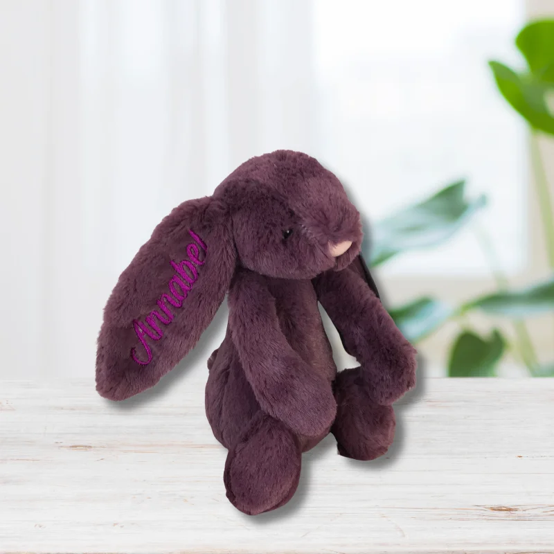 Cozy and delightful Jellycat companionsPersonalised Jellycat Bunny - Plum (SMALL)