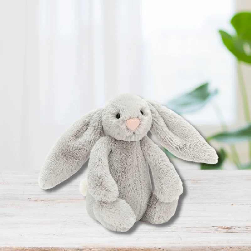 Cuddly and delightful Jellycat naptime buddiesPersonalised Jellycat Bunny SMALL - Silver