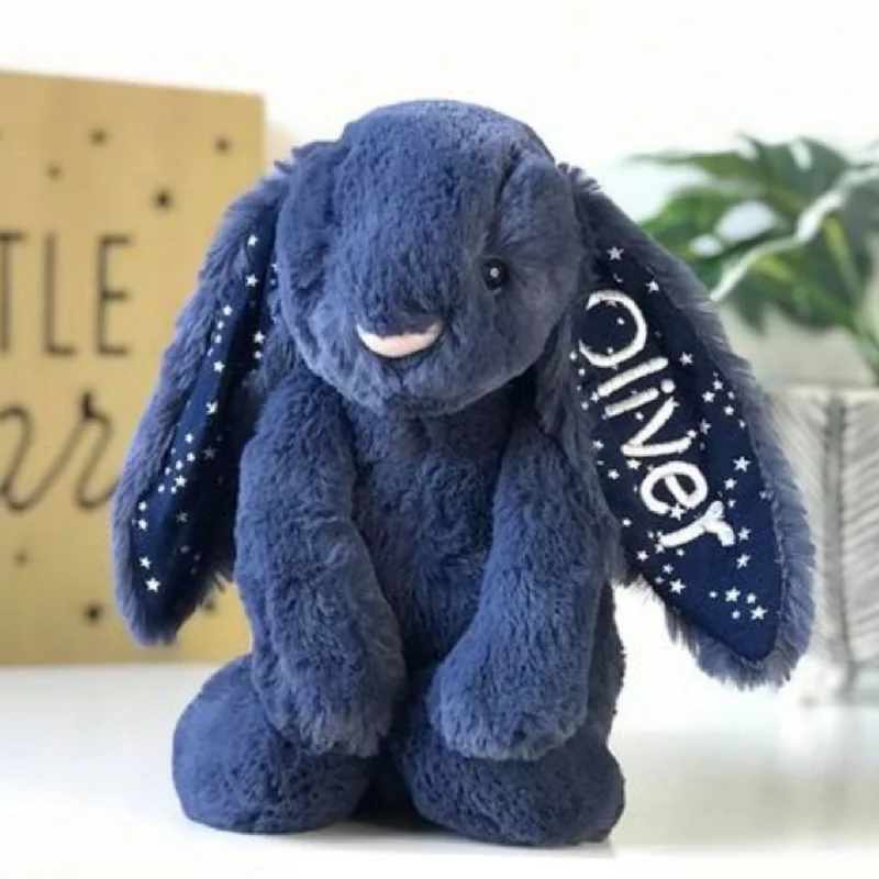 Huggable and comforting Jellycat creationsPersonalised Medium Jellycat Bunny - Stardust Huggable and comforting Jellycat creationsPersonalised Medium Jellycat Bunny - Stardust
