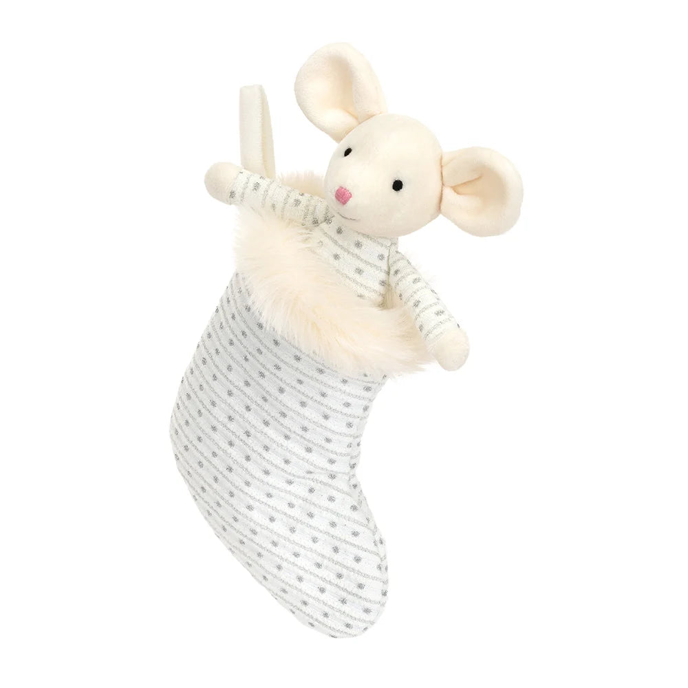 Adorable and gentle Jellycat friendsShimmer Stocking Mouse Jellycat