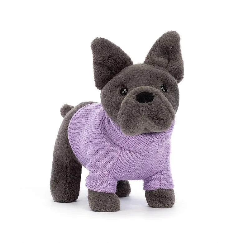 Cuddly and snuggly Jellycat snuggle partnersSweater French Bulldog Purple Jellycat