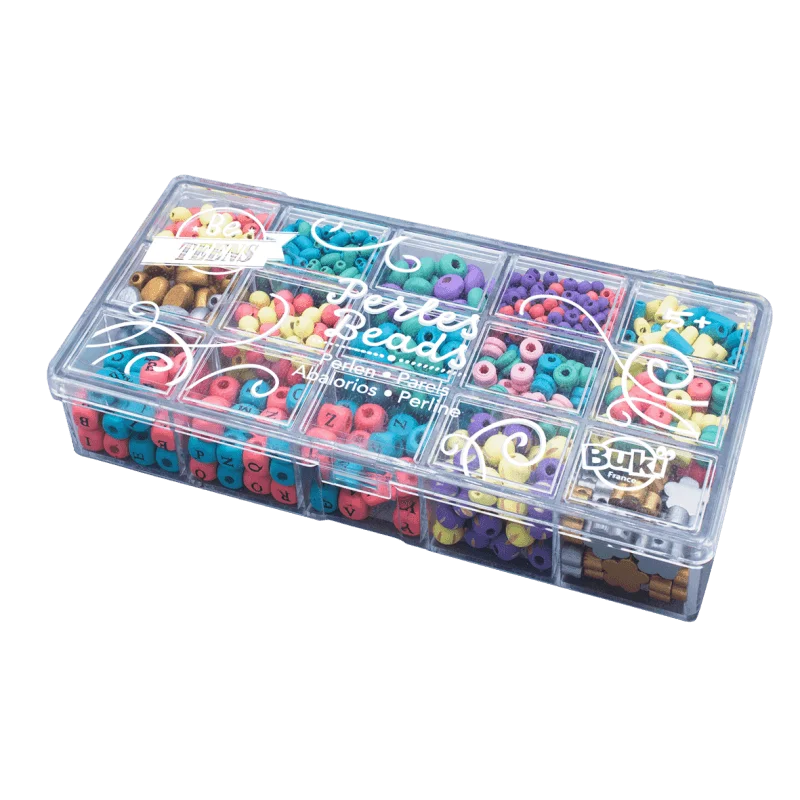 BUKI France Box of Wooden Beads – Colours