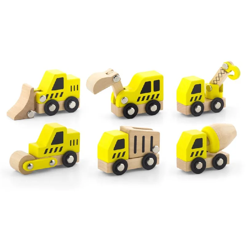 Construction Trucks Set Wooden Viga