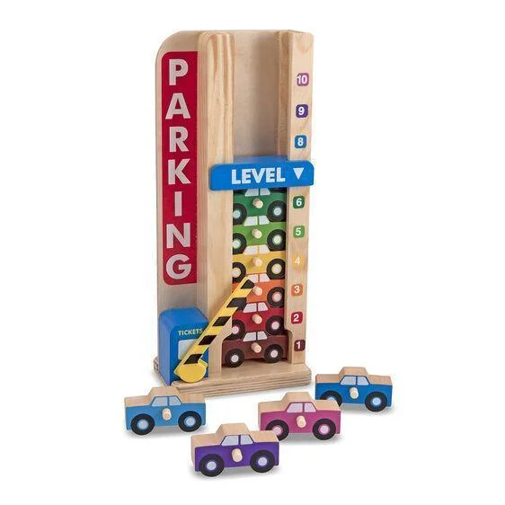 Melissa & Doug Wooden Stack & Count Parking Garage