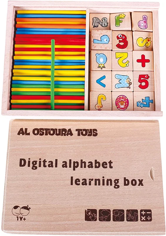 Digital Alphabet Learning Box Educational Wooden Toy