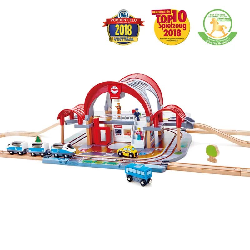 Hape Grand City Station Wooden Railway Set