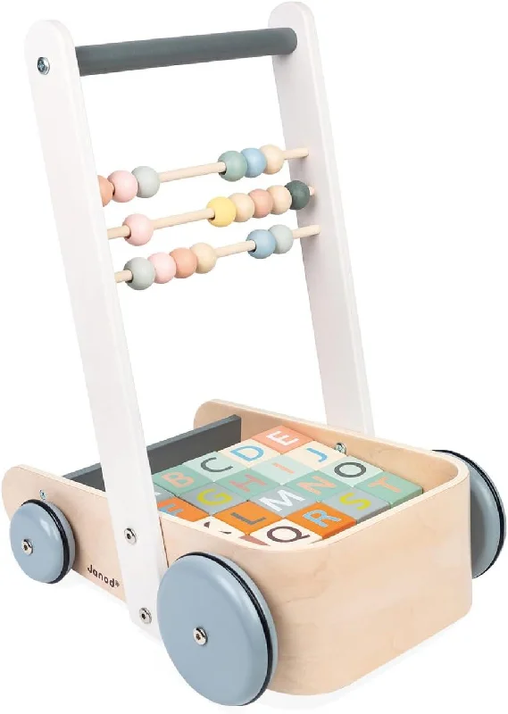 Janod Sweet Cocoon Wooden ABC Block Cart