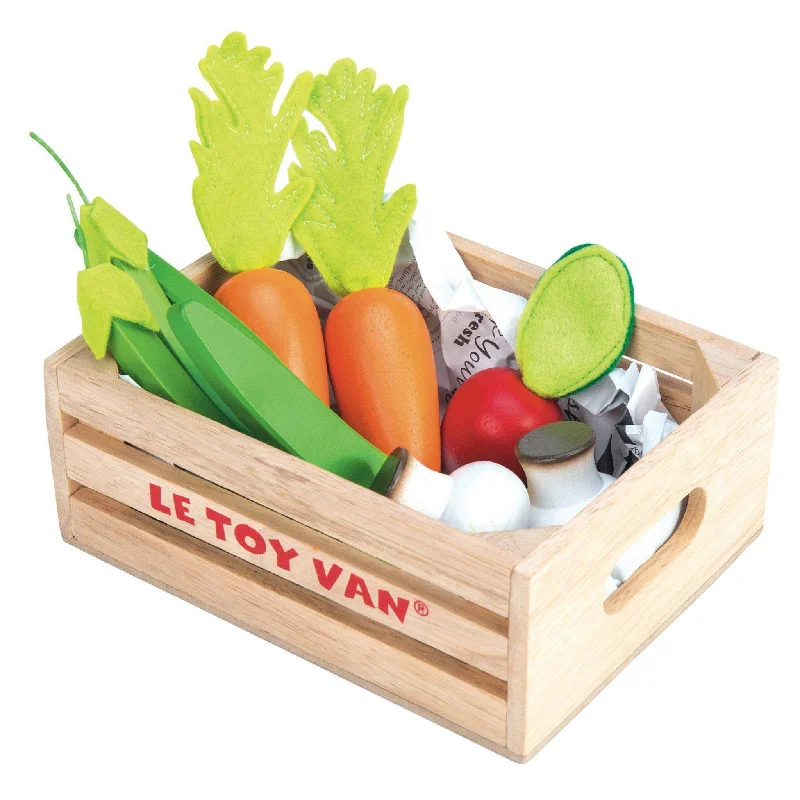 Le Toy Van - Wooden Honeybee Market Vegetables '5 a Day' Crate