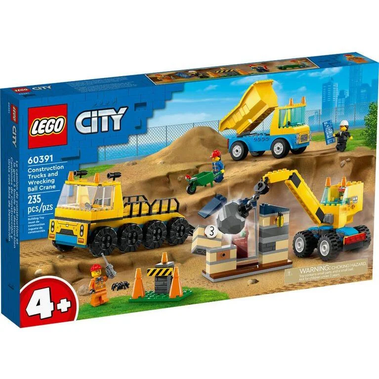 LEGO City Construction Trucks and Wrecking Ball Crane