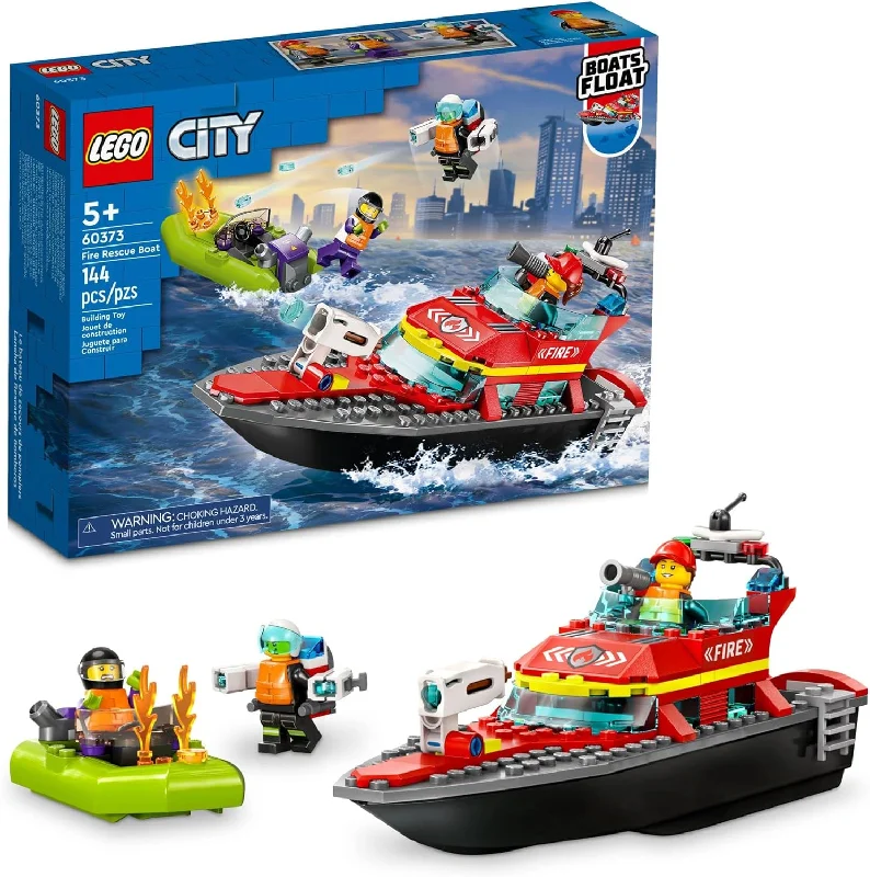 Promoting fine art skills LEGO models60373 Fire Rescue Boat LEGO