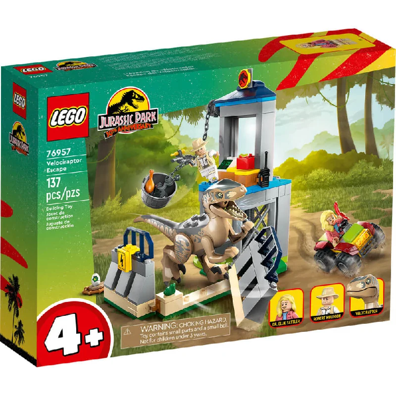 Finely detailed LEGO structuresLEGO® Jurassic World Velociraptor Escape 137 Piece Building Set (76957) Finely detailed LEGO structuresLEGO® Jurassic World Velociraptor Escape 137 Piece Building Set (76957)