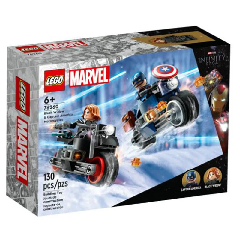 LEGO® Marvel Black Widow And Captain America Motorcycles Building Set 76260