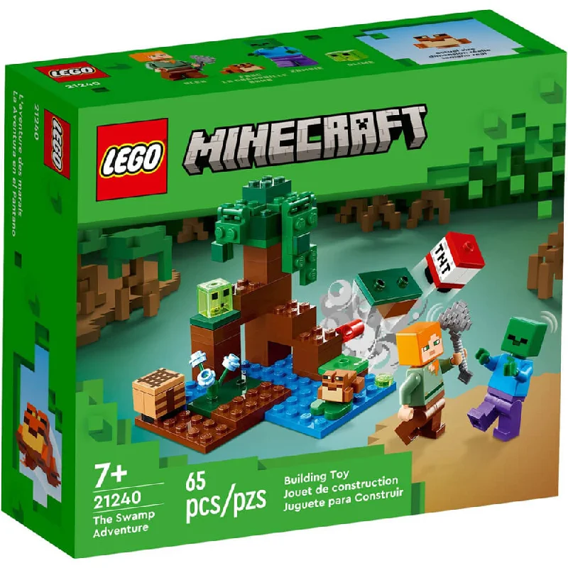 Intricately designed LEGOLEGO® Minecraft® The Swamp Adventure 65 Piece Building Kit (21240)