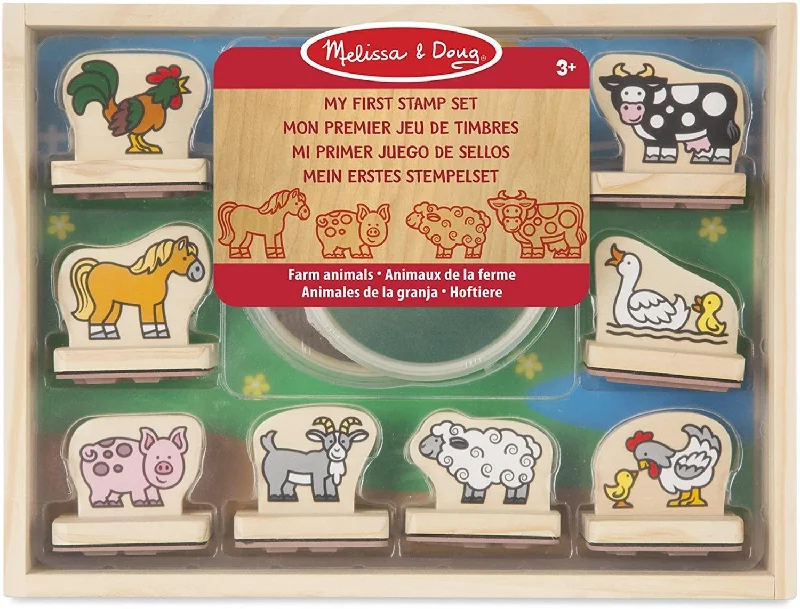 Melissa & Doug My First Wooden Stamp Set - Farm Animals