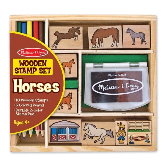 Melissa & Doug 12410 Wooden Stamp Set - Horses