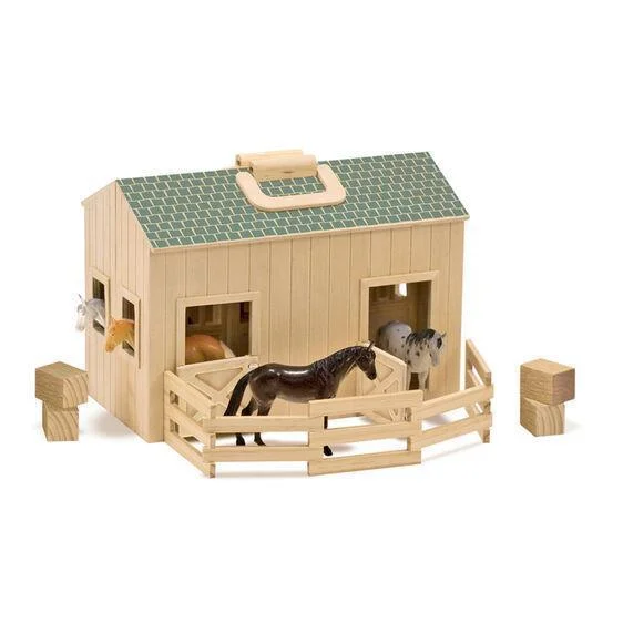 Melissa & Doug 13704 Wooden Fold & Go Stable