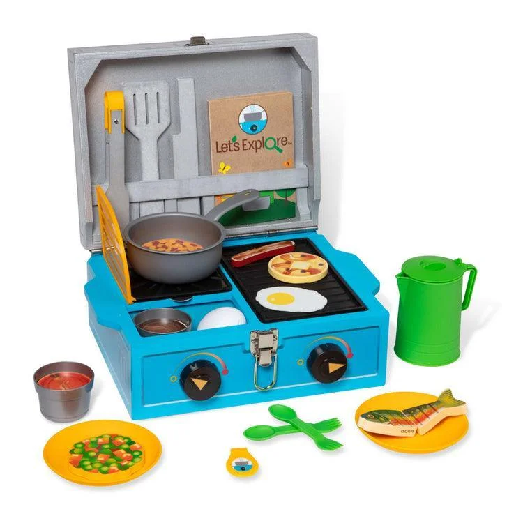 Melissa & Doug Let's Explore Wooden Camp Stove Play Set