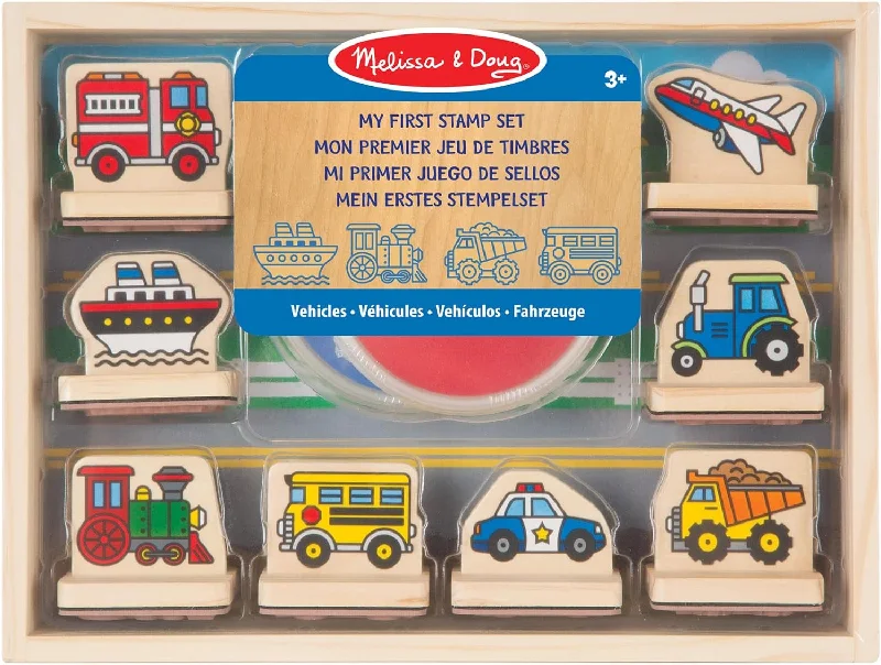 Melissa & Doug My First Wooden Stamp Set - Vehicles