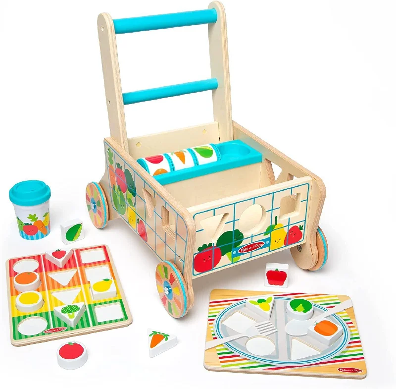 Melissa & Doug Wooden Shape Sorting Grocery Cart