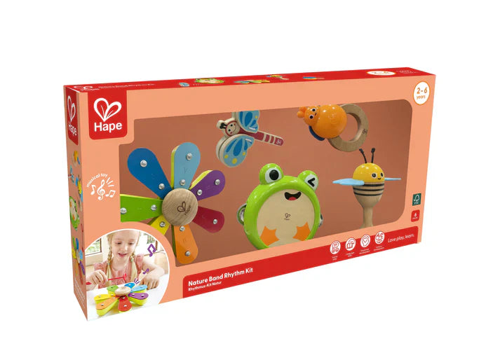 safe and durable wooden toys                   Nature Band Rhythm Kit Hape