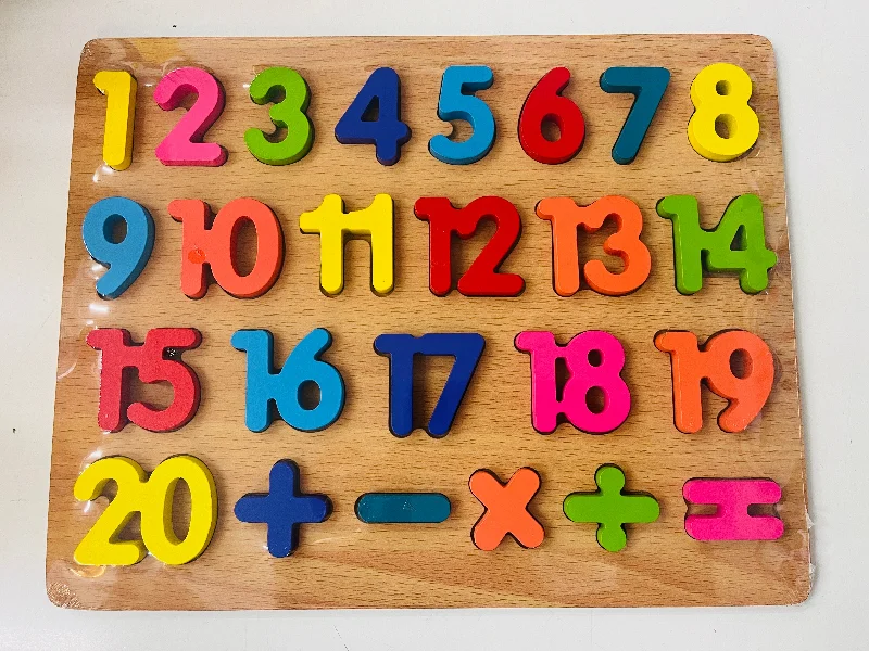 Number puzzle wooden