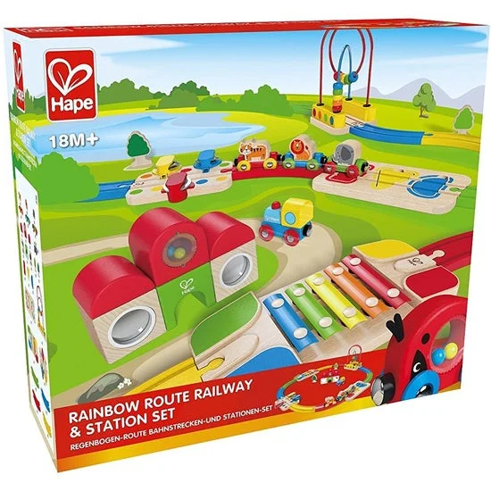 Rainbow Route Railway and Station Set Hape