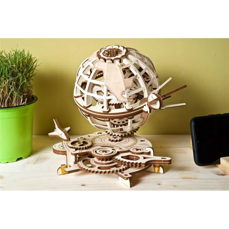 detailed wooden toys                 UGEARS GLOBUS - MECHANICAL 3D PUZZLE