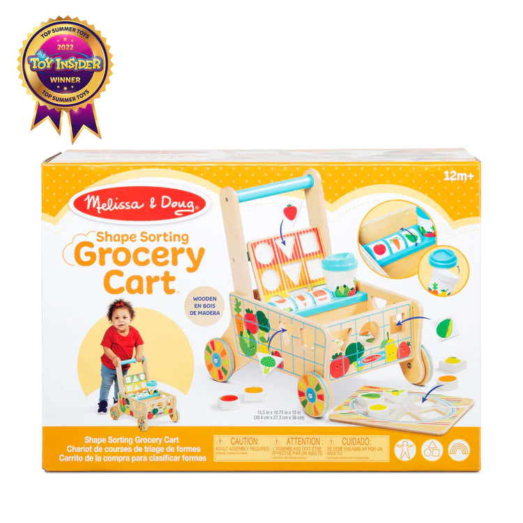 Wooden Shape Sorting Grocery Cart Melissa & Doug