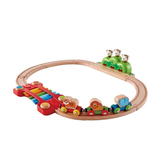 Wooden Train set - Music and Monkey Railway - Hape