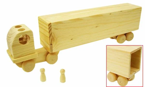 WOODEN TRUCK & TRAILER SET