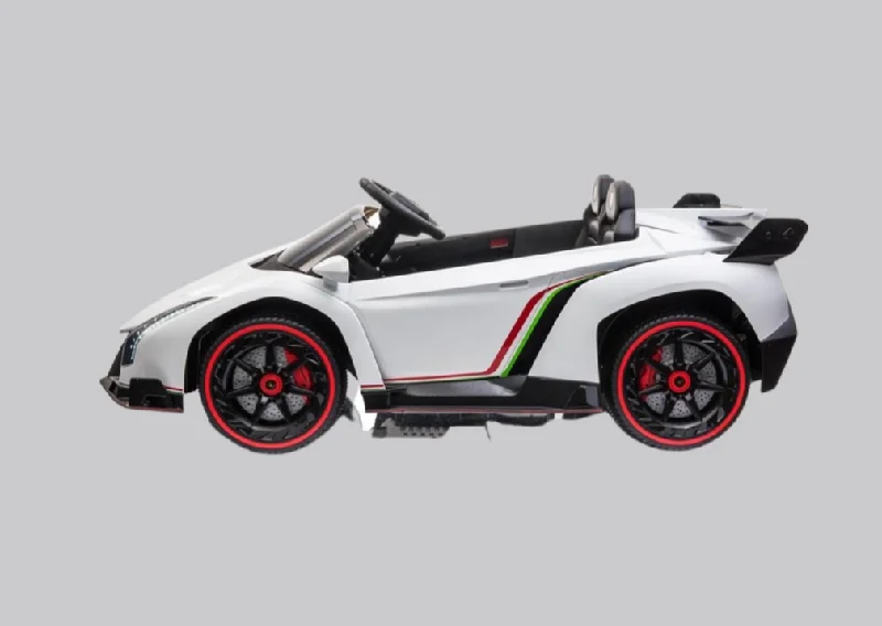 Realistic toy cars12V Licensed Lamborghini Veneno Exotic Kids Car with Bluetooth | White Realistic toy cars12V Licensed Lamborghini Veneno Exotic Kids Car with Bluetooth | White