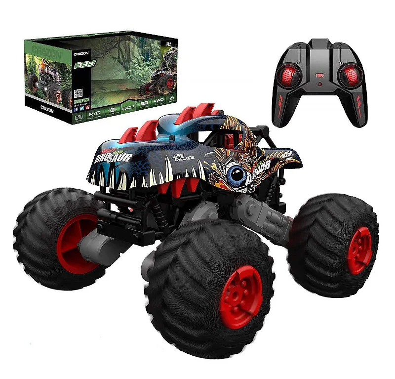 Big Wheel Tyrannosaurus Dinosaur RC Monster Truck - Blue