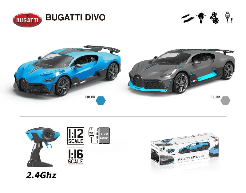 BUGATTI Divo Remote Control Car with Lights 1:12 Scale