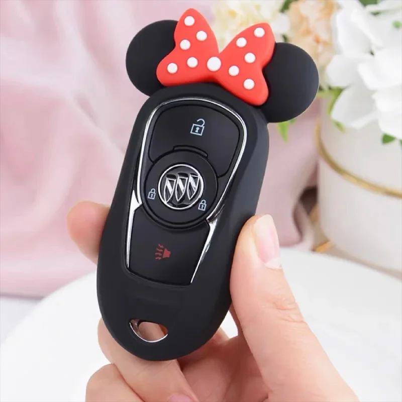 Buick Mouse Ear Shaped Key Fob Cover Case Protector Red Bow